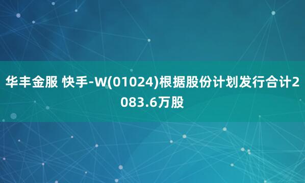 华丰金服 快手-W(01024)根据股份计划发行合计2083.6万股