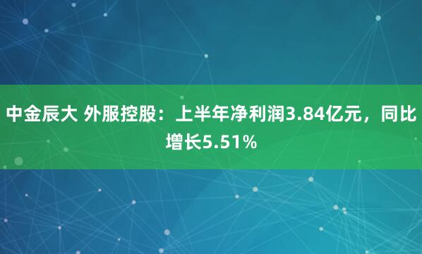 中金辰大 外服控股：上半年净利润3.84亿元，同比增长5.51%